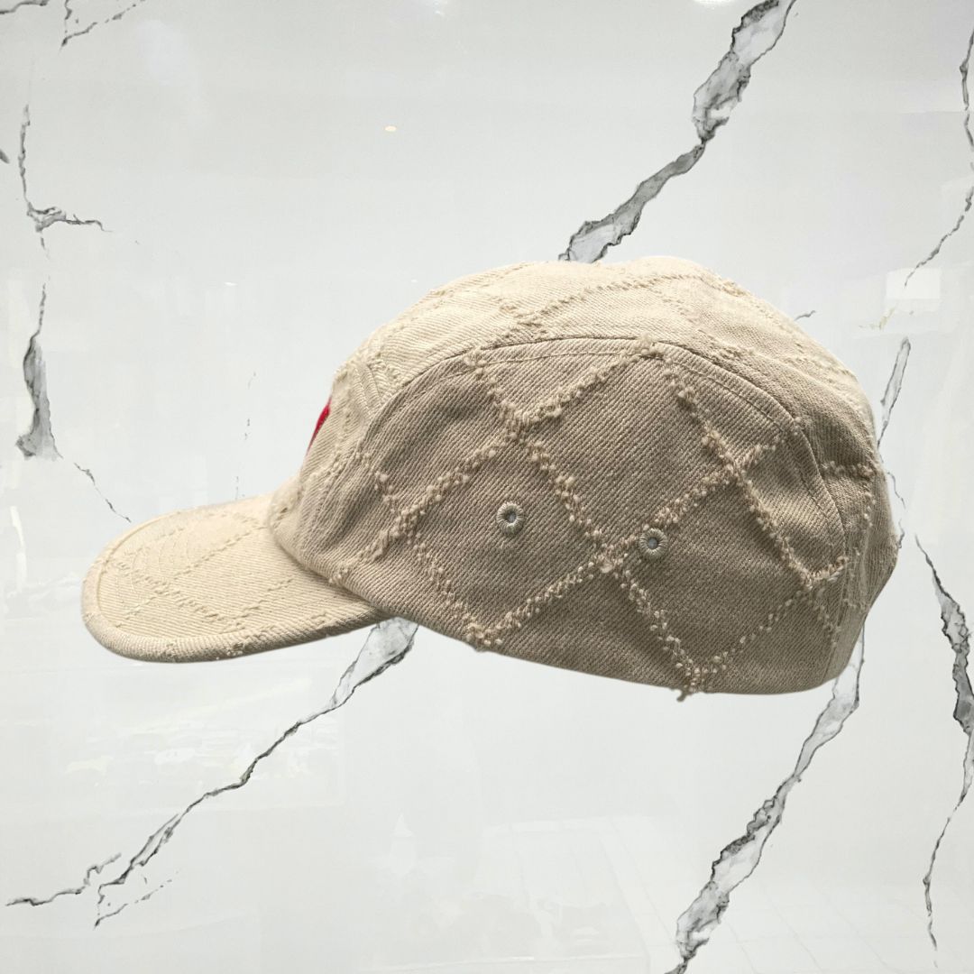 Supreme Punched Denim Camp Dyed Beige Cap - Urban Utility
