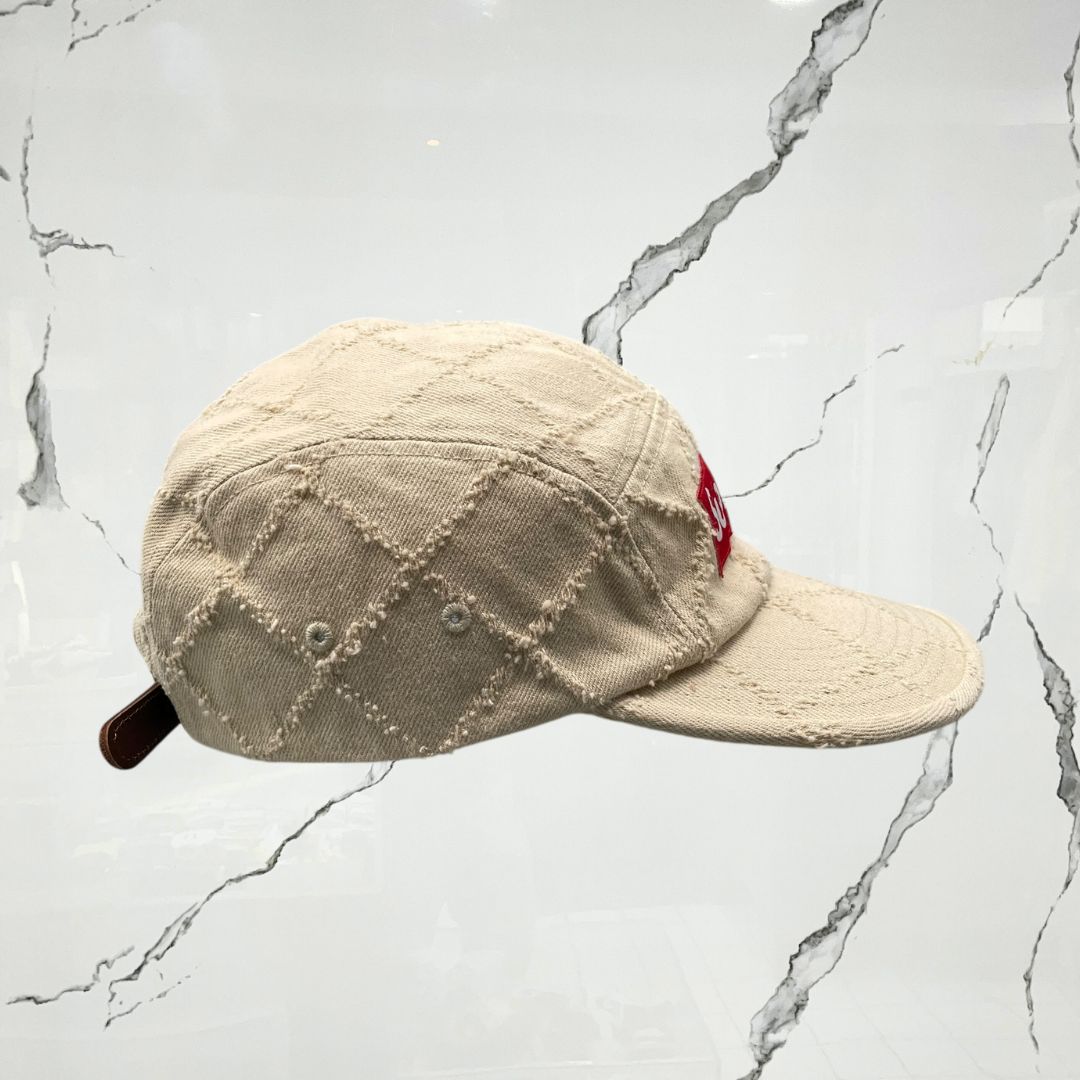 Supreme Punched Denim Camp Dyed Beige Cap - Urban Utility