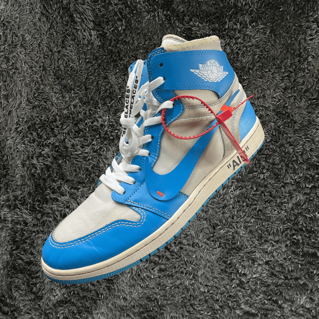 Nike air jordan 1 off white blue sales