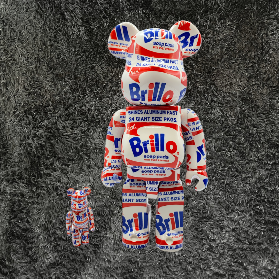 400% & 100% Andy Warhol Brillo Bearbrick