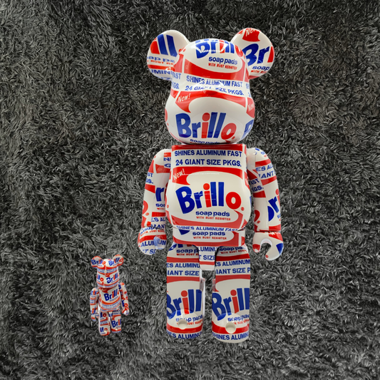 400% & 100% Andy Warhol Brillo Bearbrick