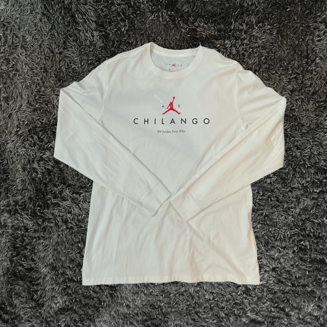 Jordan Chilango White Long Sleeve Tee