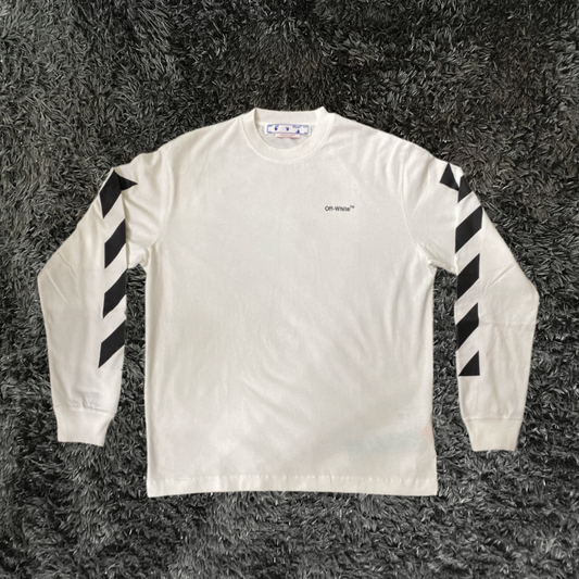 Off White Long Sleeve Diagonal Helvetica