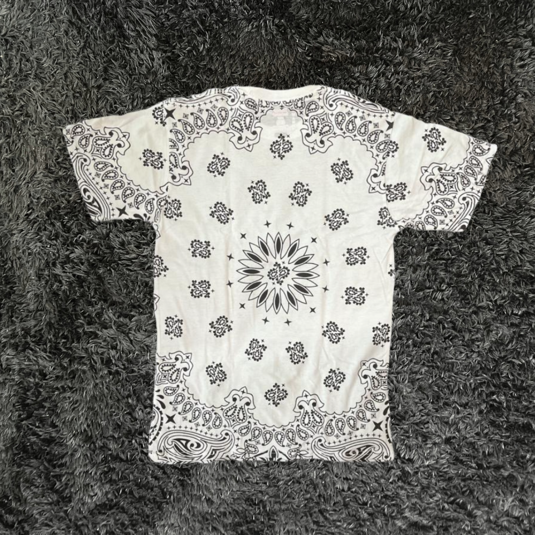 Supreme Hanes Bandana White Black T-shirt