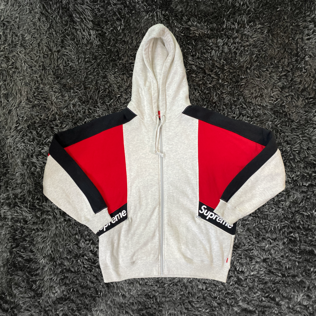 Supreme Blocked Zip Up Hoodie ( De Uso)