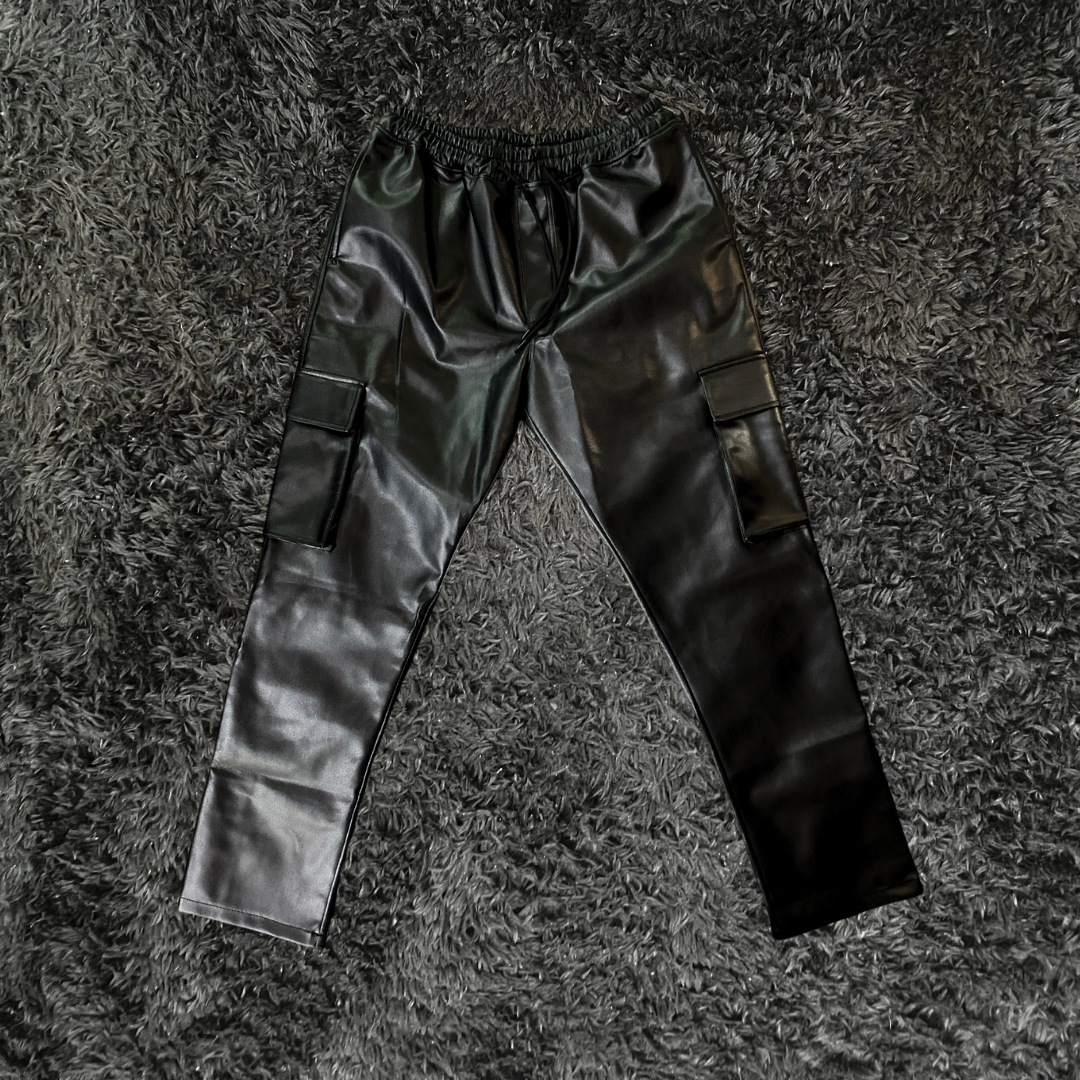 CrowStar Leather Cargo Black V2 Pants