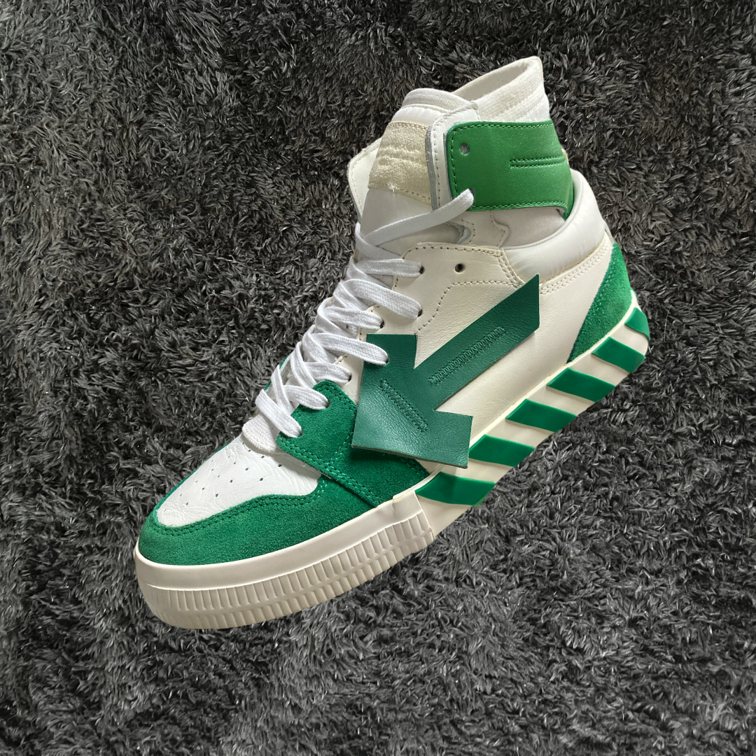 Off White High Top Vulcanized Green (De Uso)