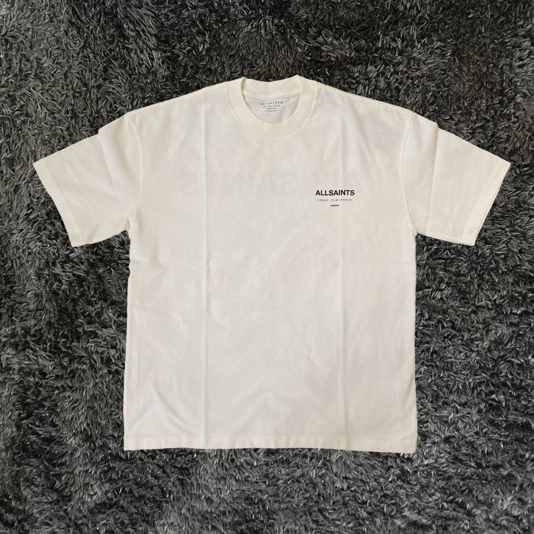 All Saints Underground Oversized Ashen White T-shirt