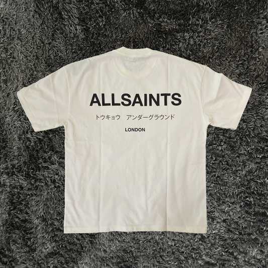 All Saints Underground Oversized Ashen White T-shirt