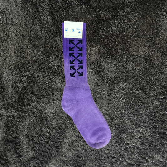 Off White Purple Socks