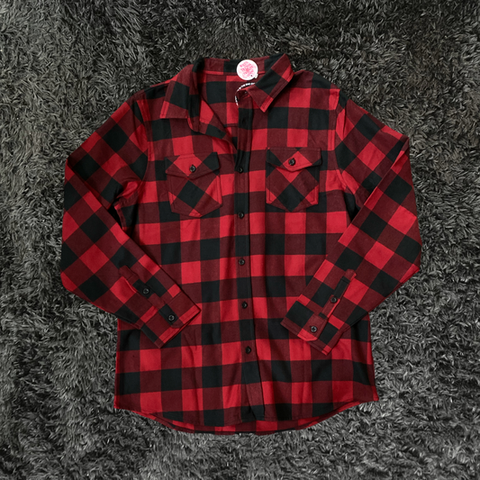 Anti Social Social Club Rack Flannel Red Black  Long Sleeve