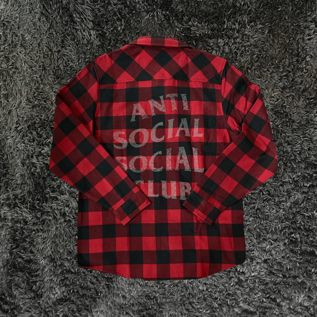 Anti Social Social Club Rack Flannel Red Black  Long Sleeve