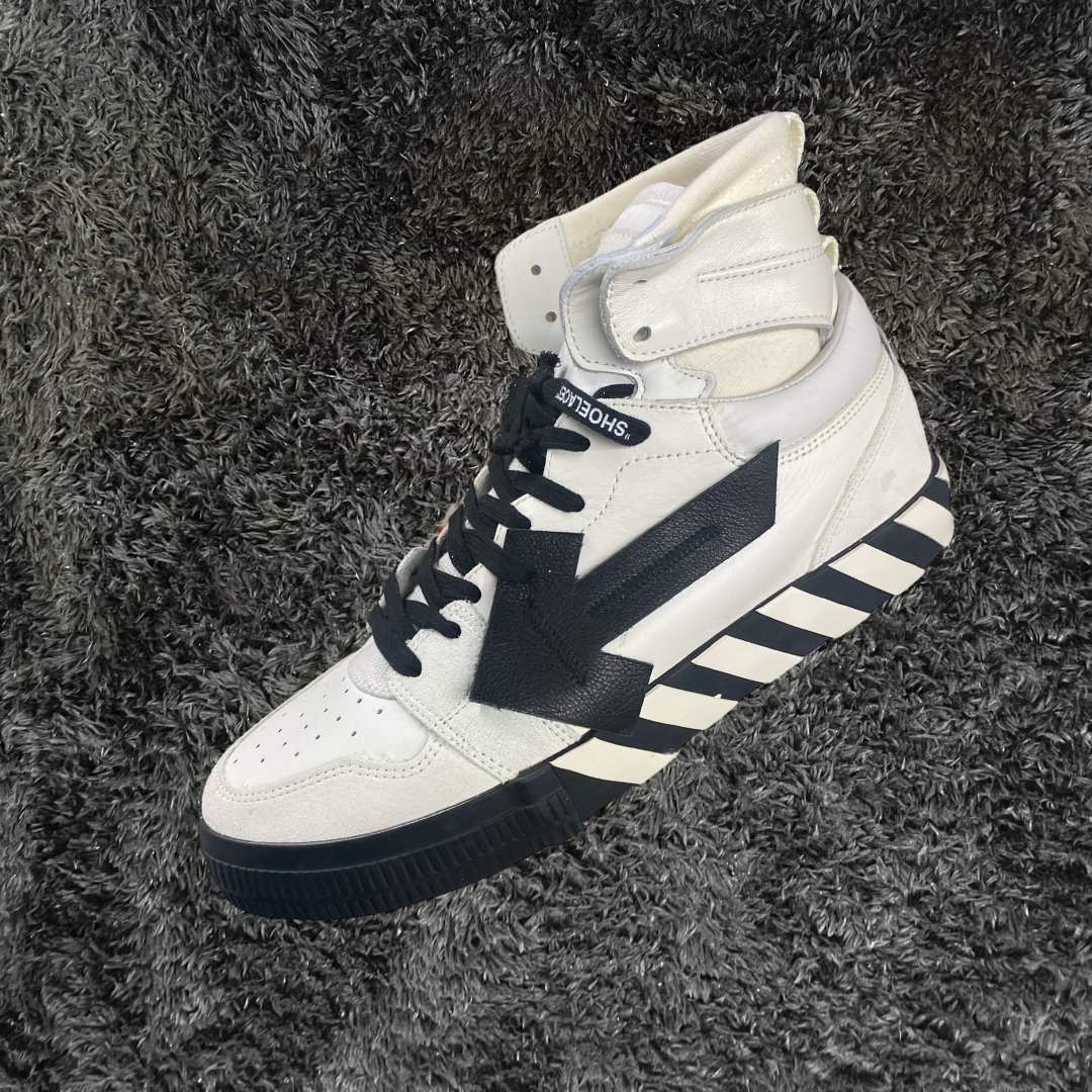 Off White High Vulzanized Leathe White Black