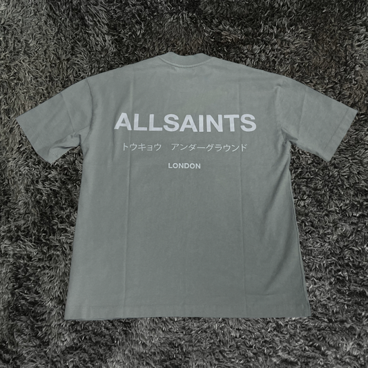 All Saints Underground Crew Metallic Grey T-shir