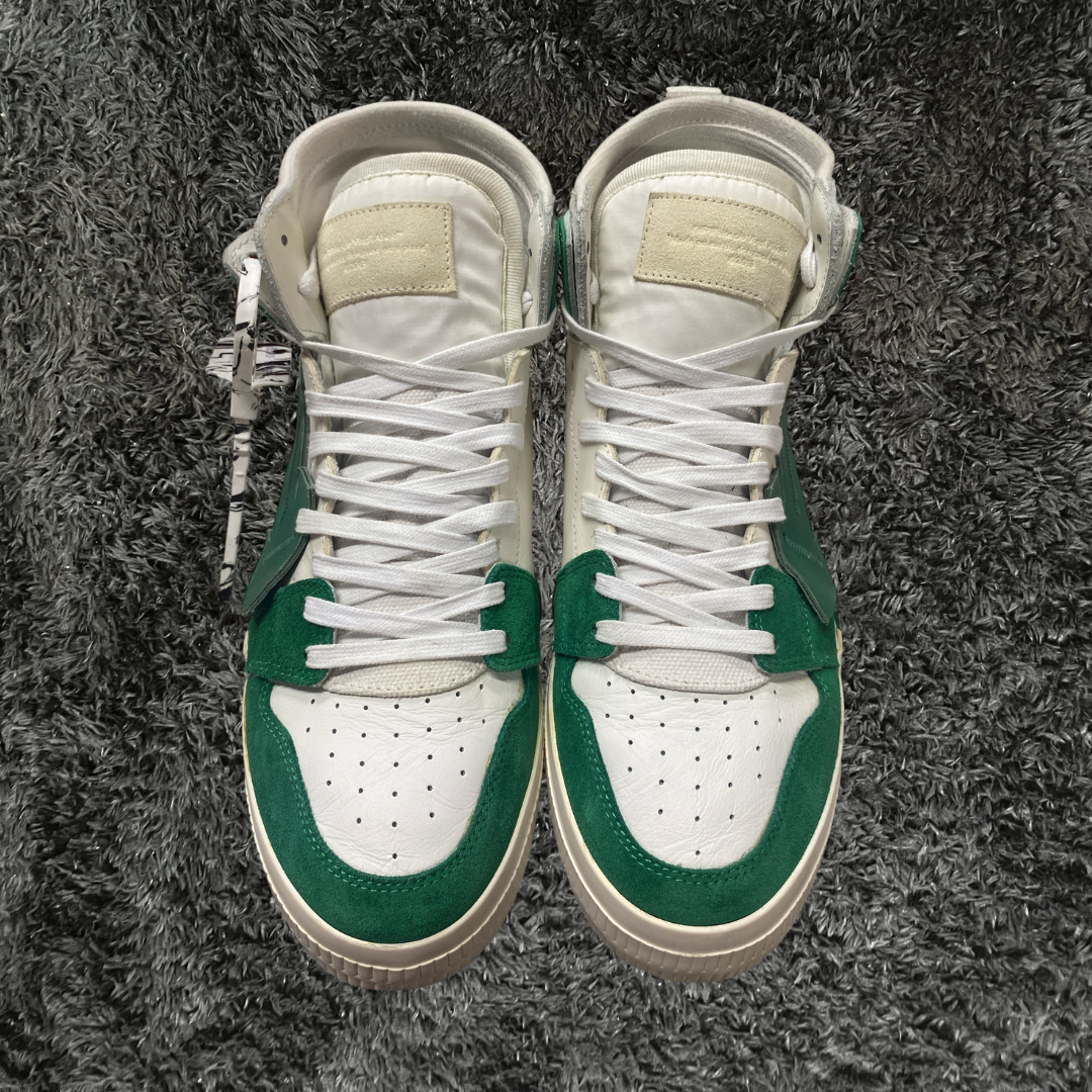 Off White High Top Vulcanized Green (De Uso)