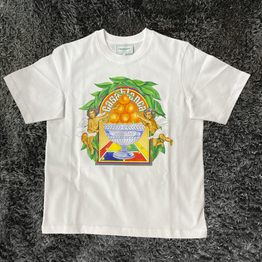 Casablanca Triomphe D'Orange Printed White T-shirt