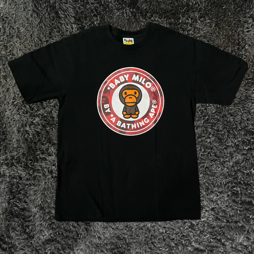 Bape Camo Milo Busy Works Black Red T-shirt