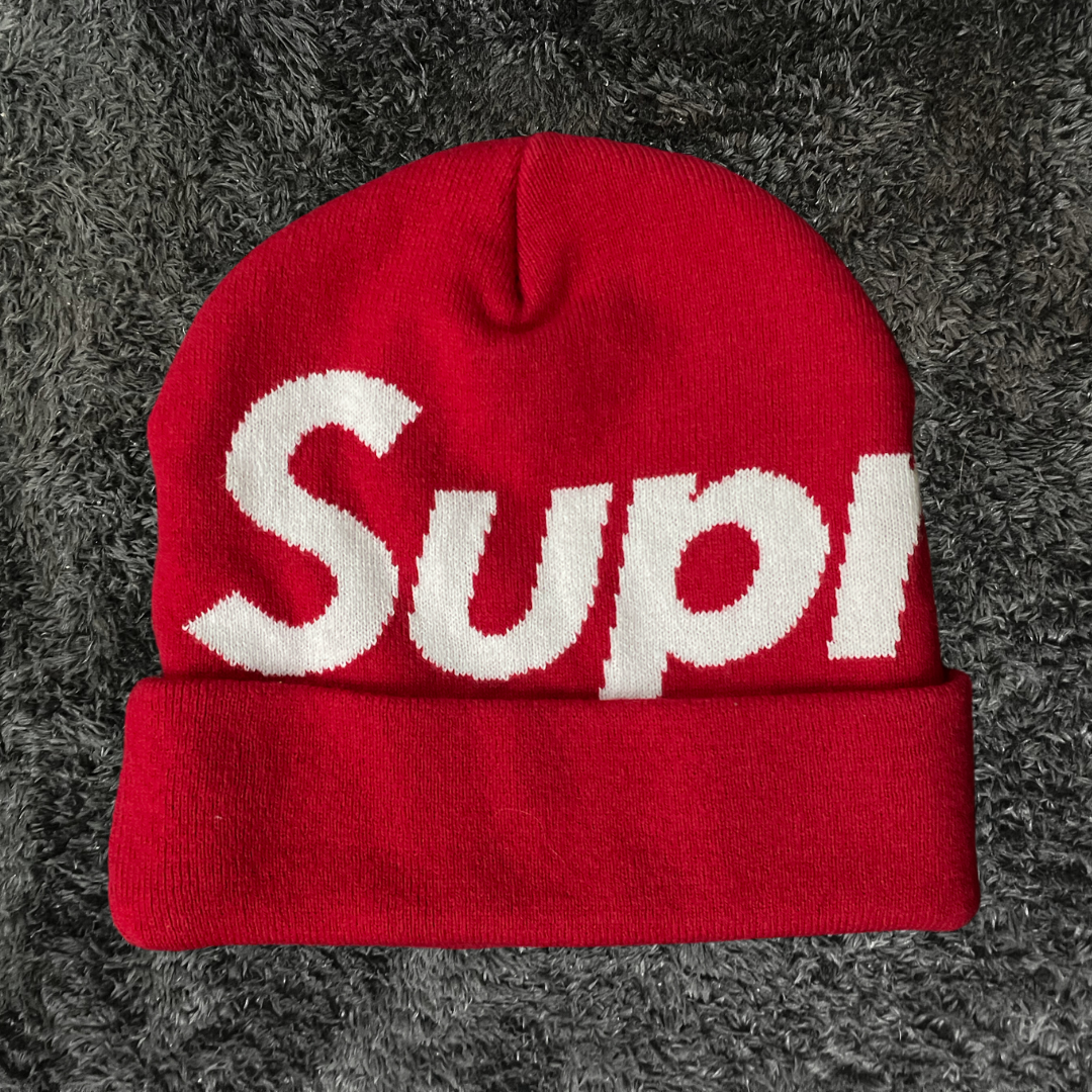 Supreme Big Logo Beanie Red