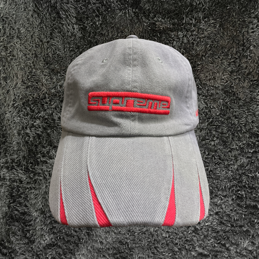 Supreme Jagged Visor Panel Grey Beige Cap