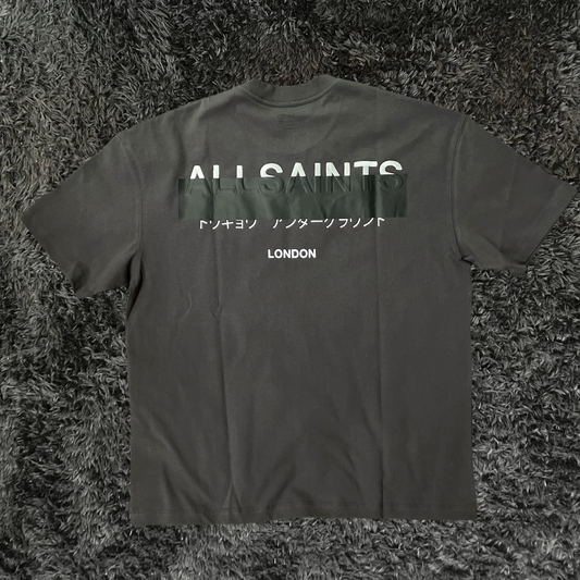 All Saints Redact Crew Washed Black T-shirt