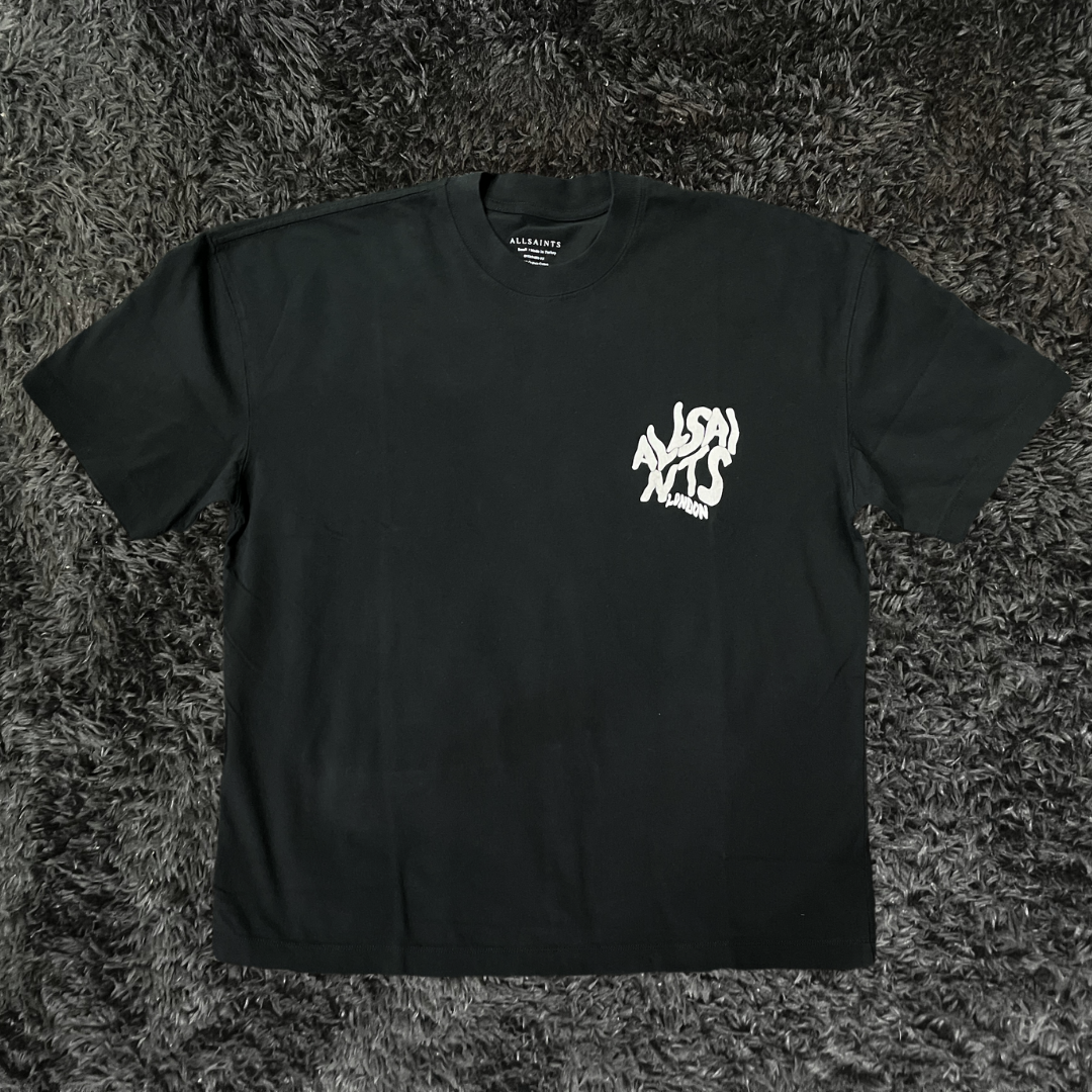 All Saints Orlando Crew Washed Black T-shirt