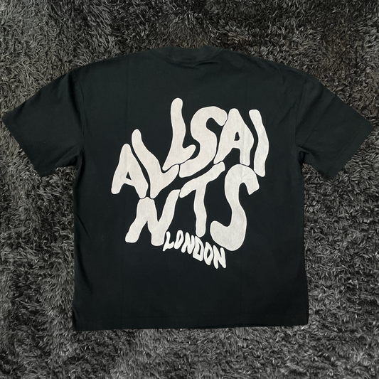 All Saints Orlando Crew Washed Black T-shirt