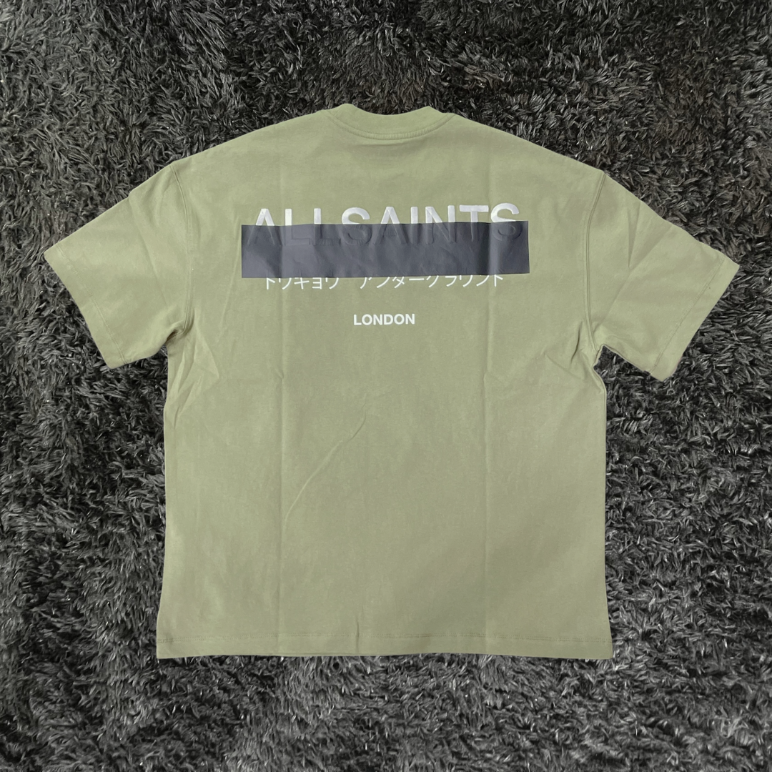 All Saints Redact Crew Eden Green T-shirt