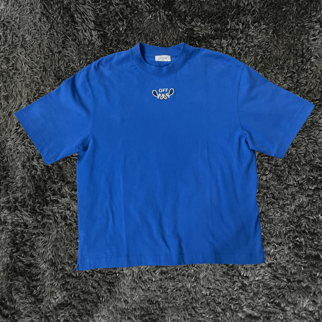 Off White Bandana Arrow Skate Nautical Blue T shirt