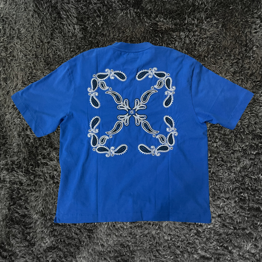 Off White Bandana Arrow Skate Nautical Blue T-shirt