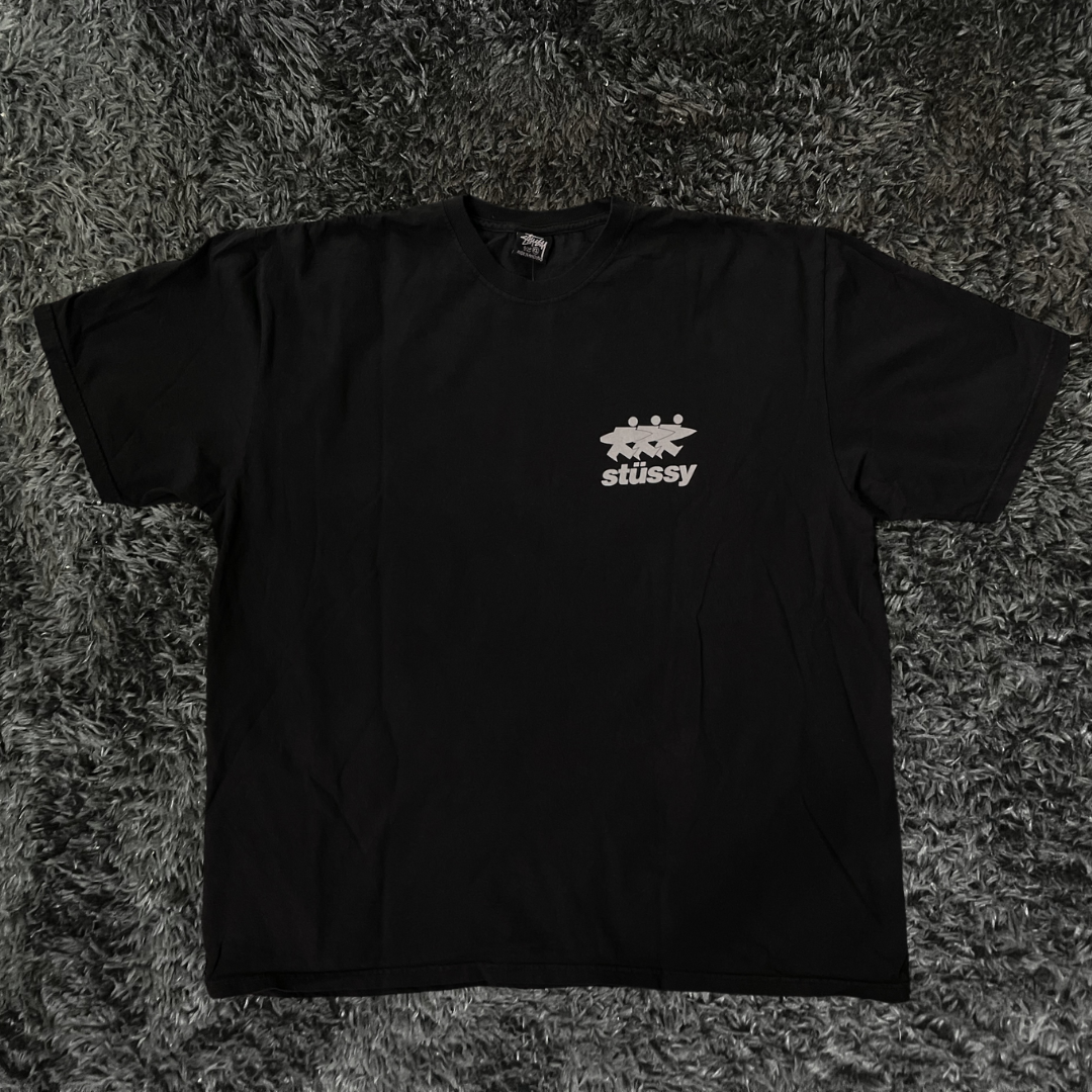 Stussy Surfwalk Pig Dyed Black T-shirt