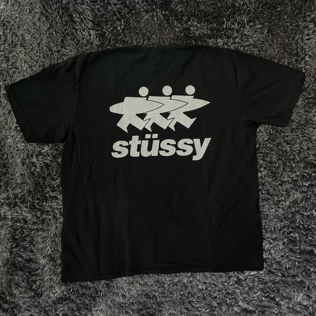 Stussy Surfwalk Pig Dyed Black T-shirt