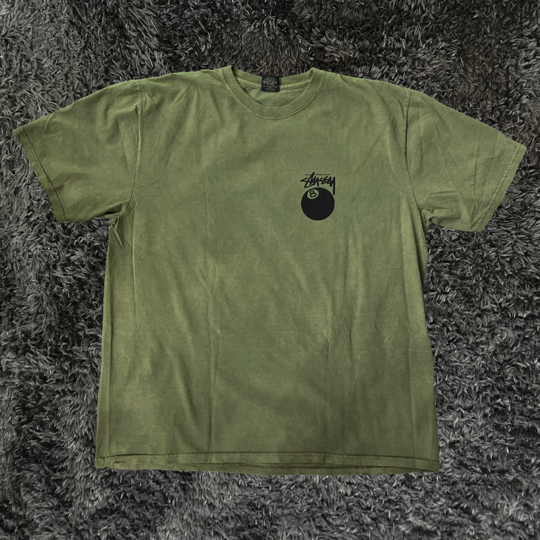 Stussy 8 Ball Pig Dyed Olive T-shirt