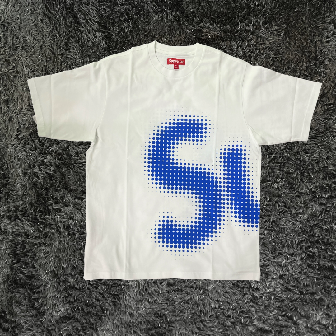 Supreme Halftone White Blue T-shirt