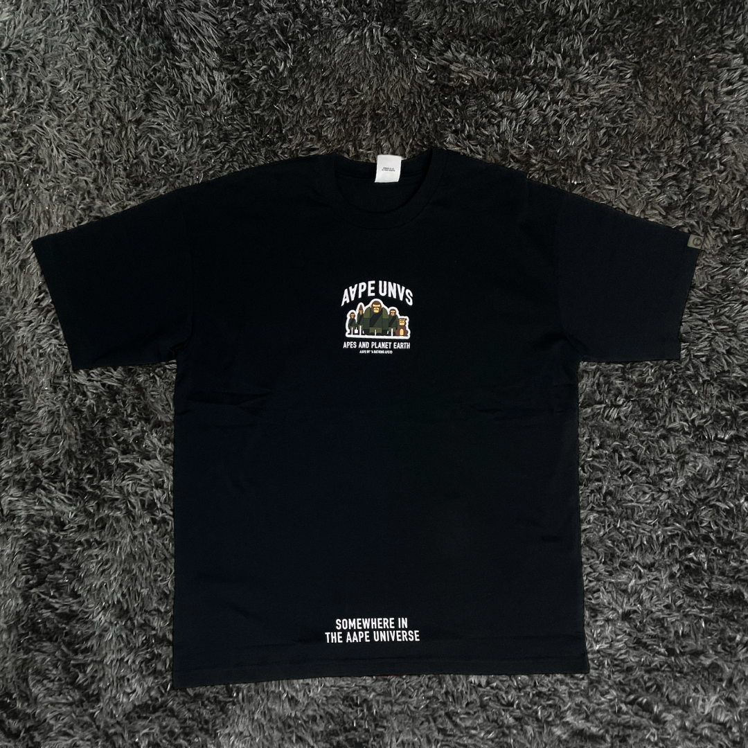 Aape Apes And Planet Earth Black T-shirt