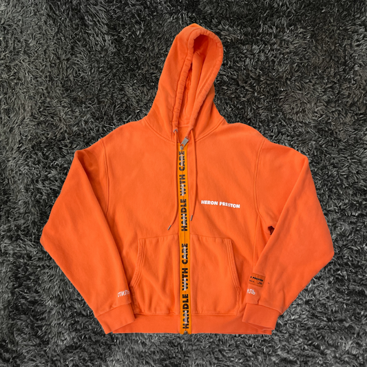 Heron Preston Handle Whit Care Orange Hoodie (De Uso)