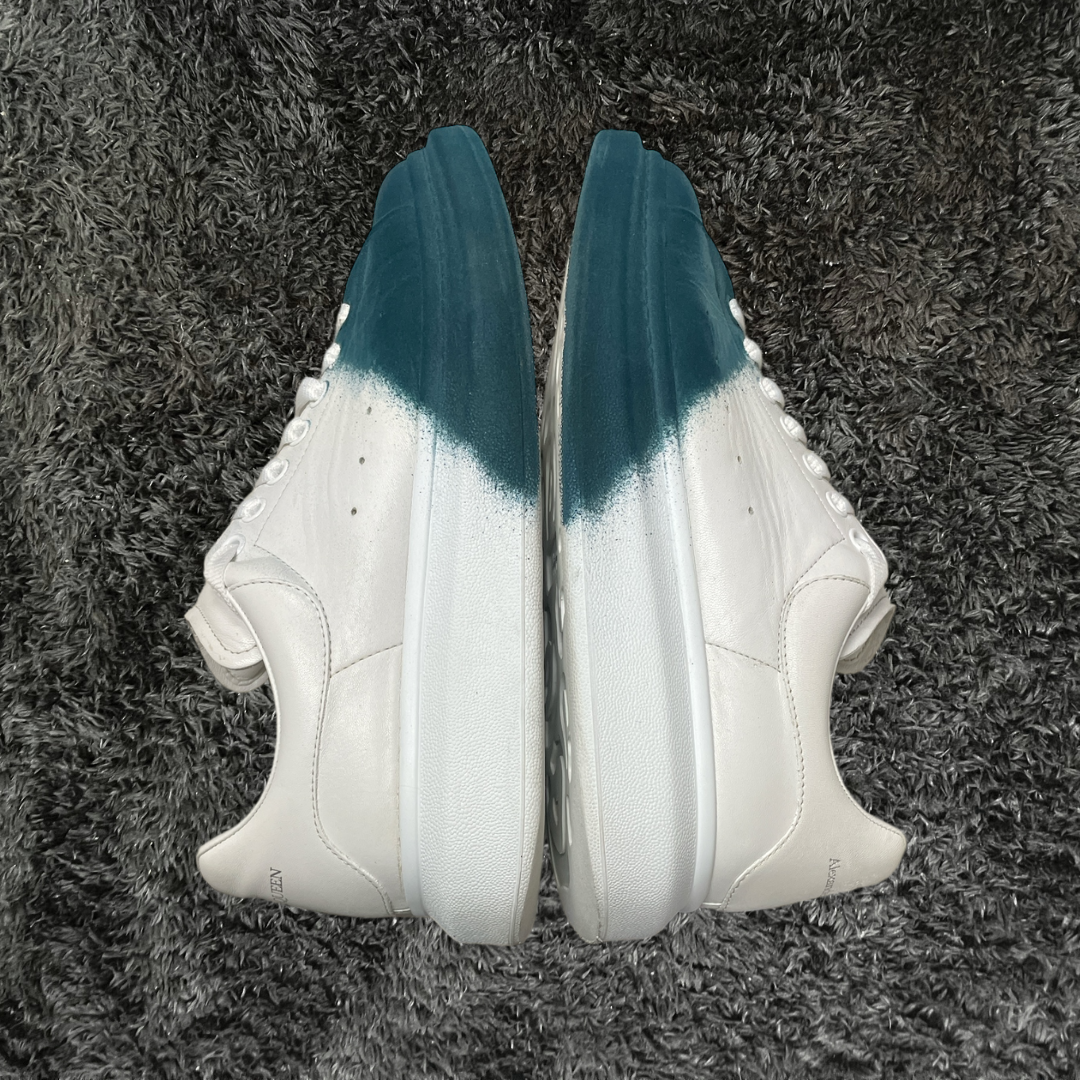 Alexander Mcqueen Low Velvet Toe Teal Blue (De Uso)