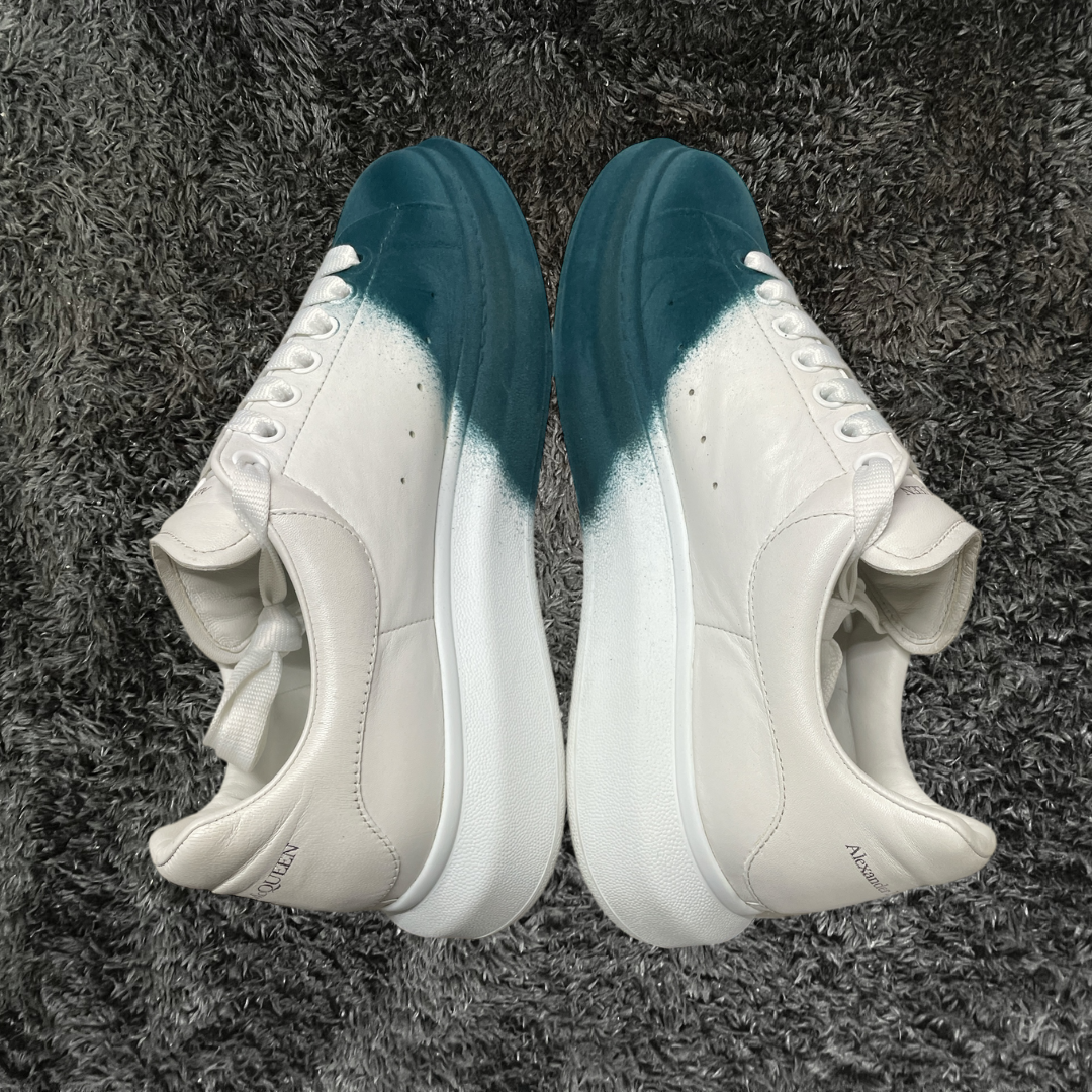 Alexander Mcqueen Low Velvet Toe Teal Blue (De Uso)