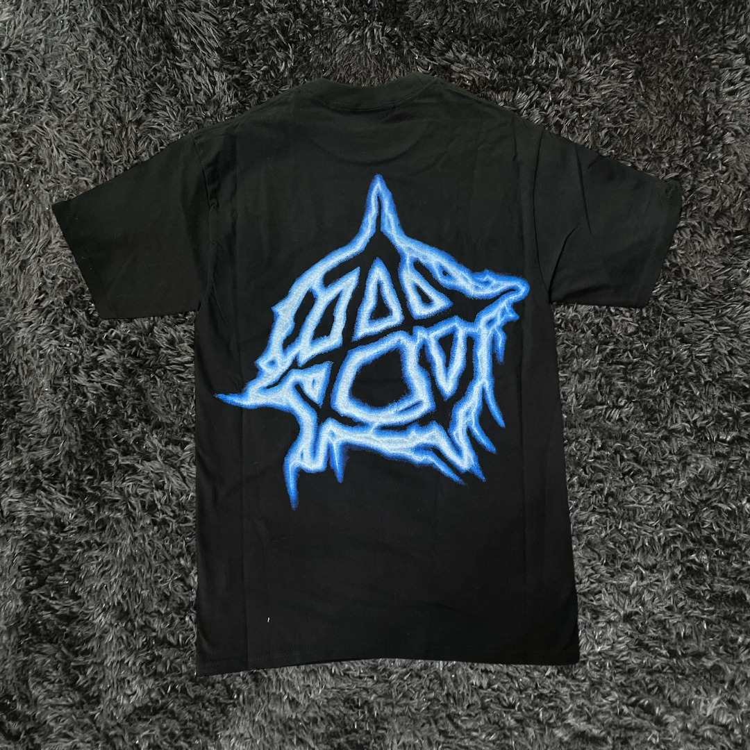 Revenge Blue Lightning Black T-shirt