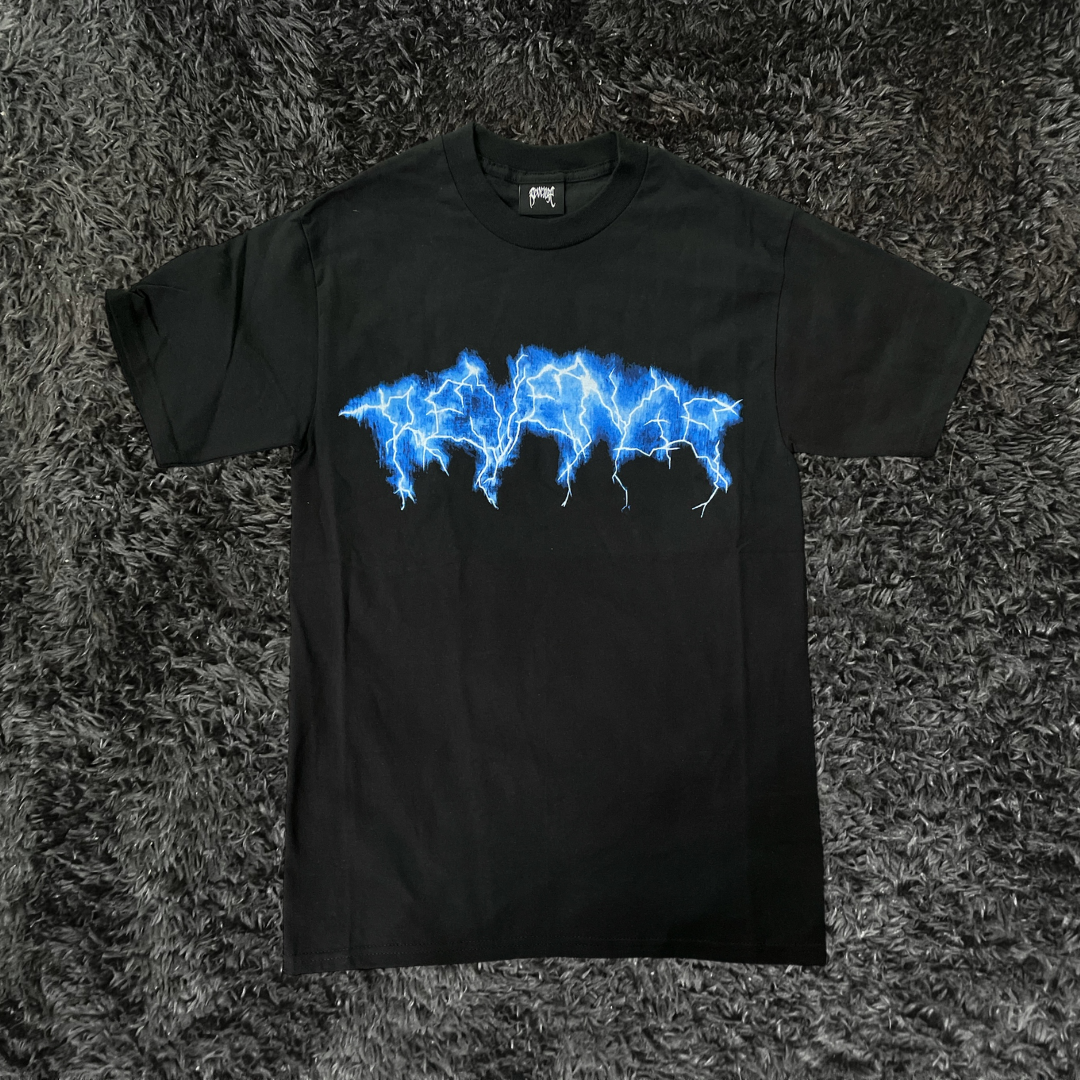 Revenge Blue Lightning Black T-shirt