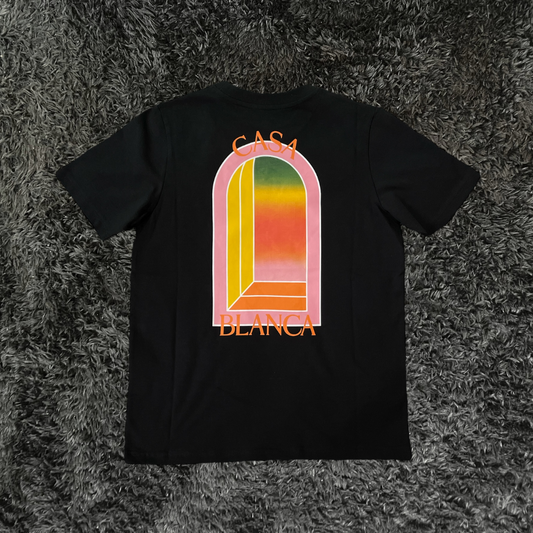 CasaBlanca Gradient Arch Logo Printed Black T-shirt