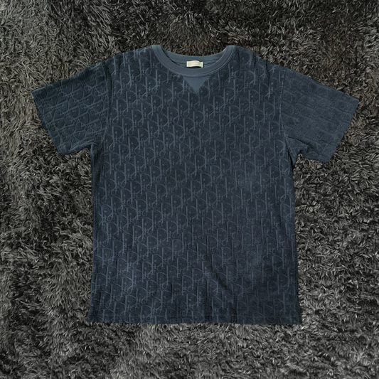 Dior Navy Blue Terry Cotton Jacquard (De Uso)