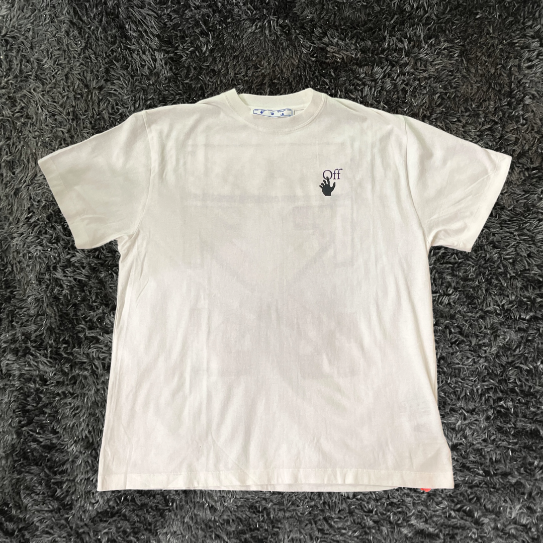 Off White Marker Over Tee White Red T-shirt