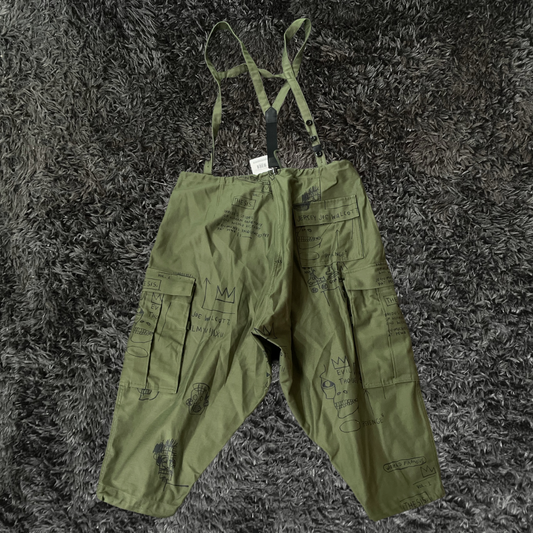 Junya WatanabE Jean-Michel Basquiat Olive Overol Pants