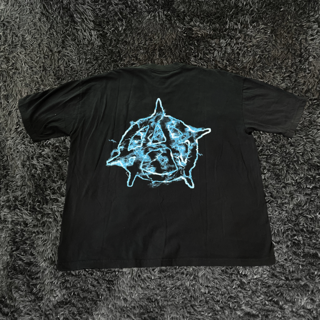 Revenge Blue Lightning Anarchy Black T-shirt