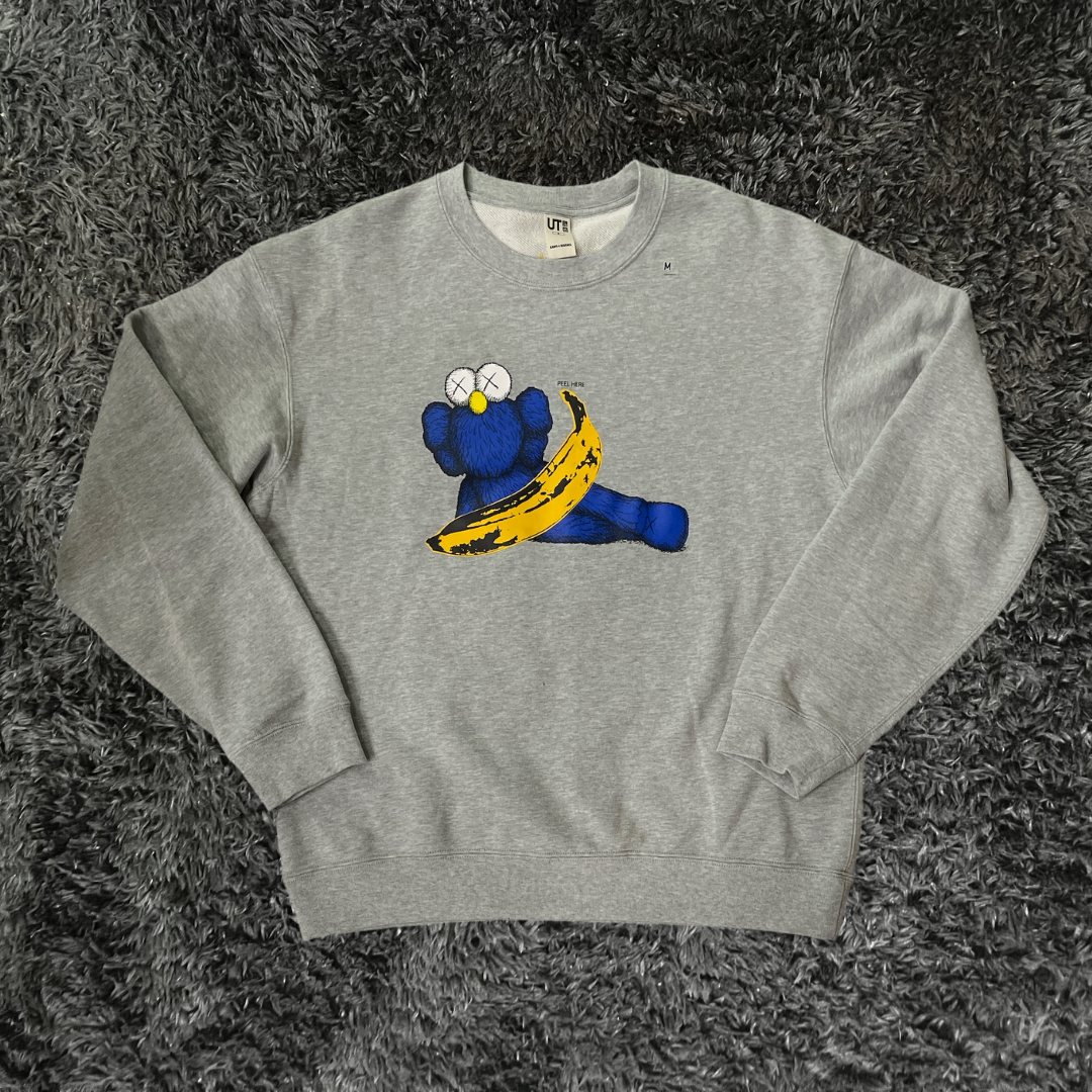 Uniqlo Kaws x Warhol Banana Grey Crewneck Sweater