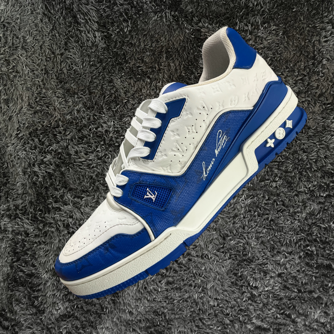 Louis Vuitton Trainer Signature Blue White (De Uso)