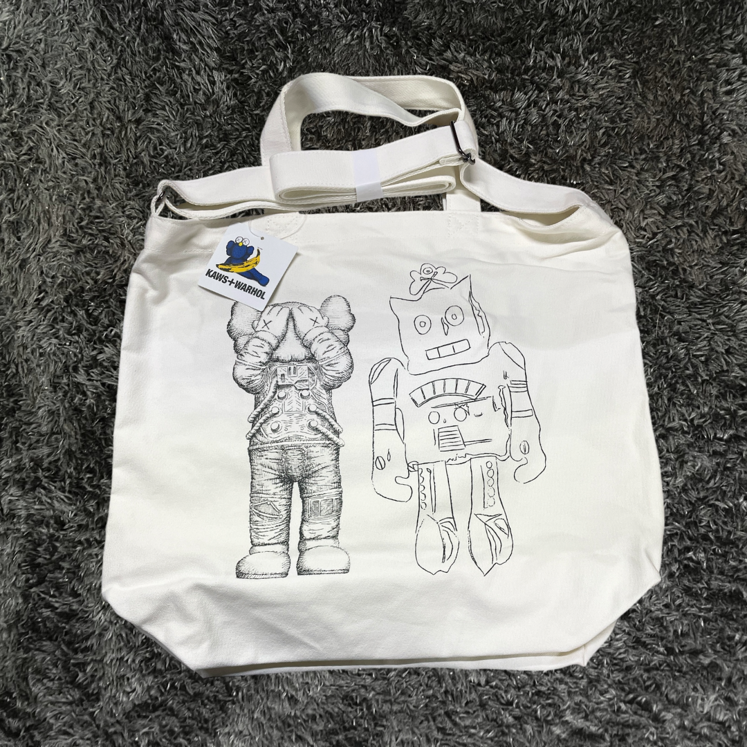 Uniqlo Kaws x Andy´s Warhol Robot White Tote Bag