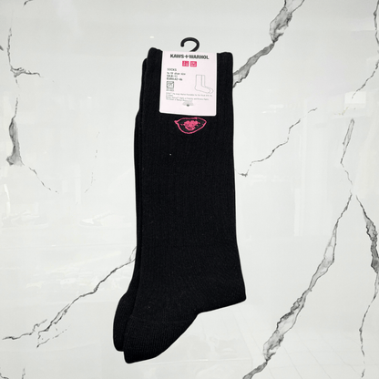 Kaws x Warhol Lips Black Socks - Urban Utility