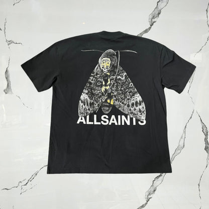 All Saints Chrysalypse Crew SS Washed Black T-shirt - Urban Utility