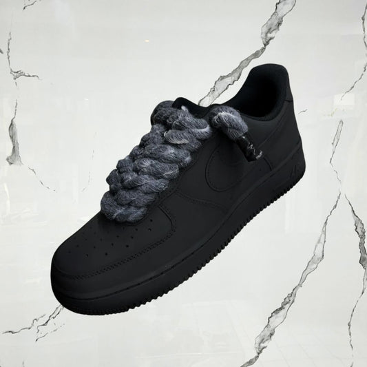 Air Force 1 Rope Matte Black Grey (Custom)